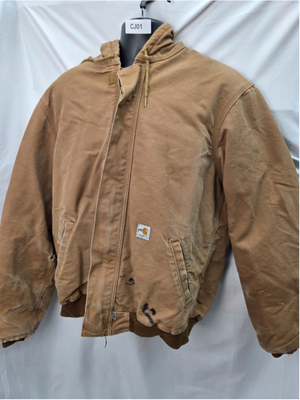 Carhartt FR J164 BRN Brown Duck Insulated Work Jacket Large Tall Made USA CJ01